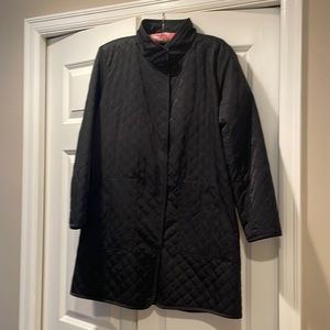Eileen Fisher black quilted coat. Size S/P.